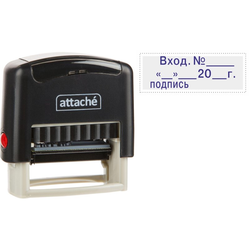 Штамп стандартный Attache Вход. N__ __ __20_г подпись 35×11 9011-T 3.7
