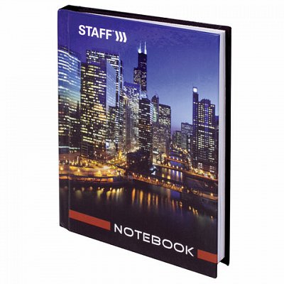 Блокнот Notebook STAFF, А6, 110×147 мм, 80 л., твердая ламинированная обложка, офисный