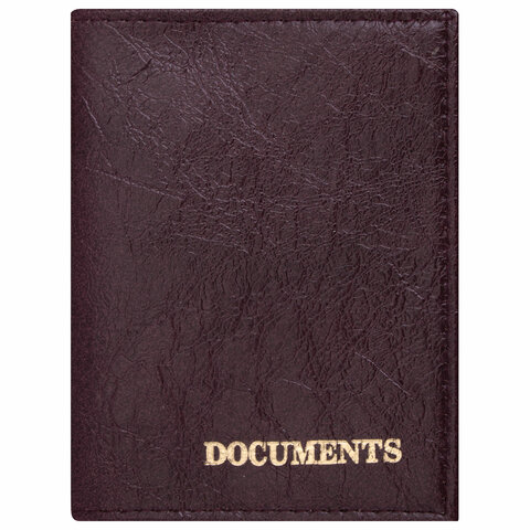 превью Обложка для автодокументов STAFF, экокожа, «DOCUMENTS», бордовая, 237182