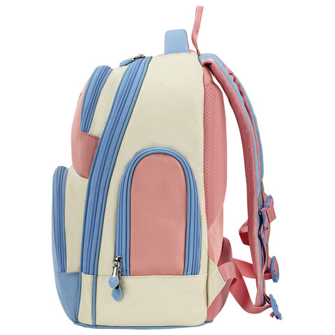 Рюкзак BRAUBERG CLASSIC, легкий каркас, премиум материал, «Tender», бежевый, 37×32х21 см