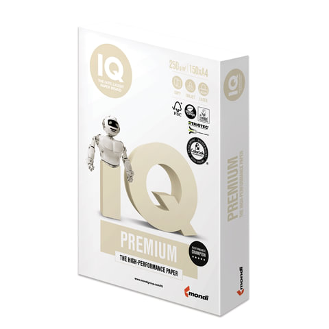 превью Бумага IQ PREMIUM, А4, 250 г/м2, 150 л., класс «А», Австрия, белизна 170% (CIE)