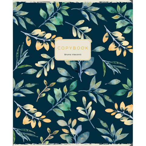 Тетрадь А5, 48 л. BRUNO VISCONTI, скоба, клетка, Soft-Touch, фольга, «FLORAL PATTERN» (5 видов)