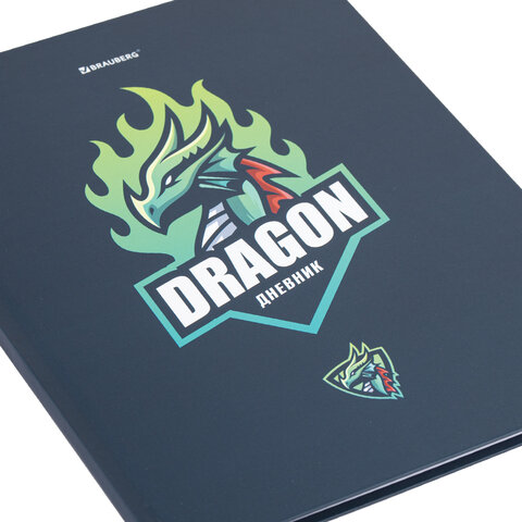 Дневник 1-11 класс 40 л., твердый, BRAUBERG, матовая ламинация, «Dragon»