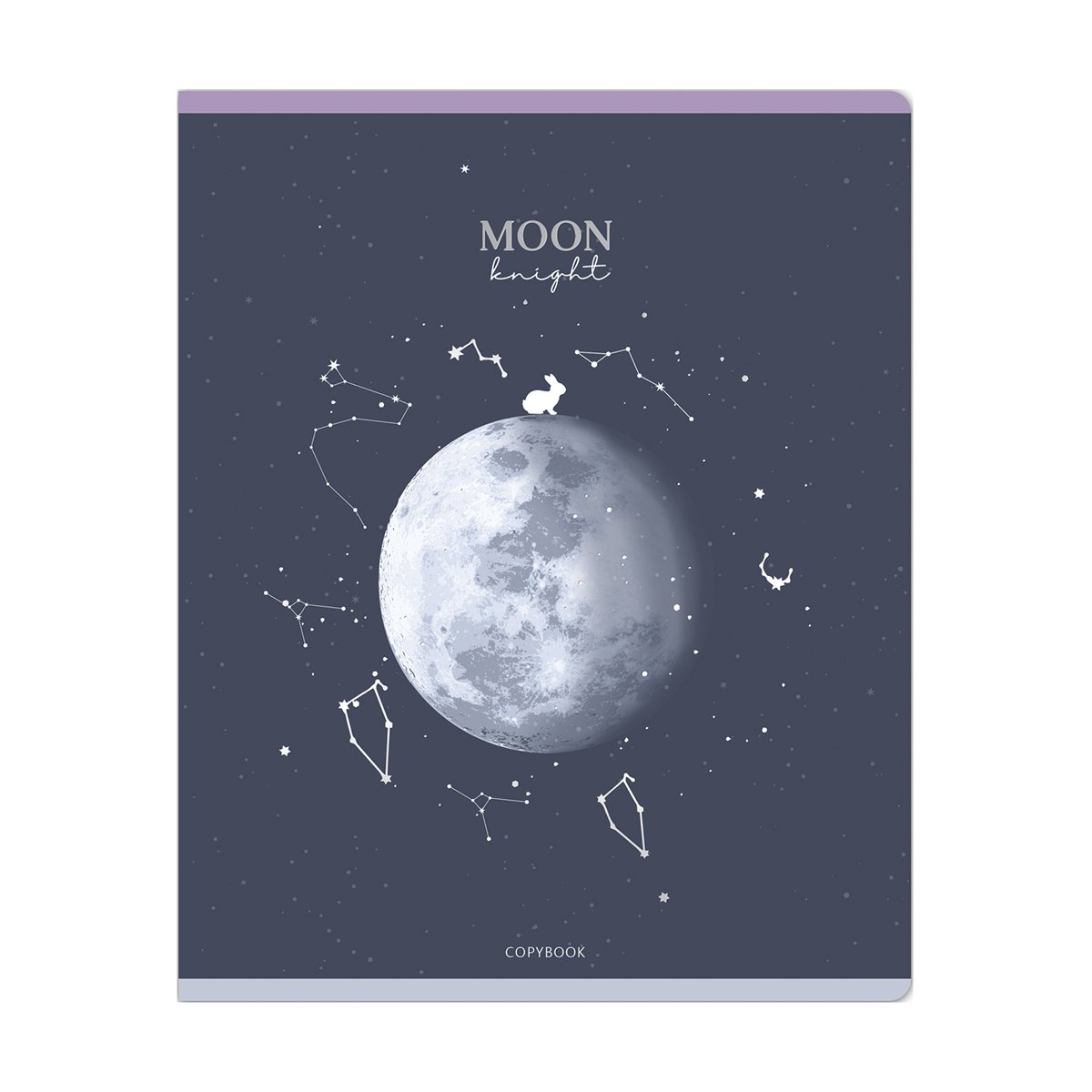 Тетрадь 48л., клетка MESHU «Moon light», матовая ламинация, тиснение фольгой, микро sandy-touch лак