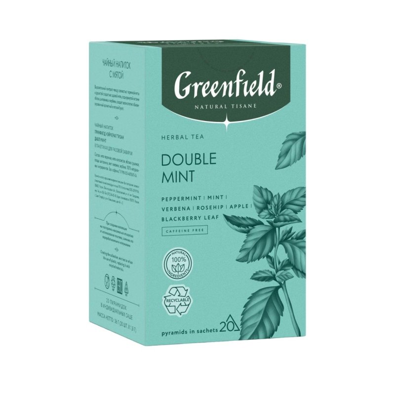 Чай Greenfield Natural Tisane Double Mint травяной, 20пак 1758-08