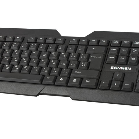 Клавиатура беспроводная SONNEN KB-5156, USB, 104 клавиши, 2.4 Ghz, черная