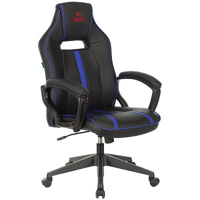 Кресло игровое ZOMBIE VIKING ZOMBIE A3 BL, PL, экокожа черный/синий, топ-ган (до 180кг)