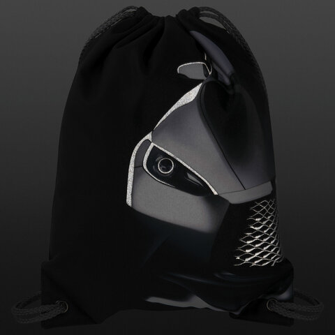 Мешок для обуви BRAUBERG PREMIUM, карман, подкладка, светоотражайка, 43×33 см, «Black car»