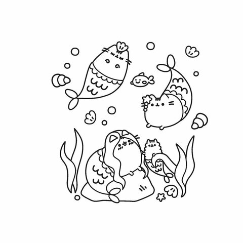 Книжка - раскраска PUSHEEN Маленькая мяу-раскраска, 245×245мм., 96 страниц, ЭКСМО, ш/