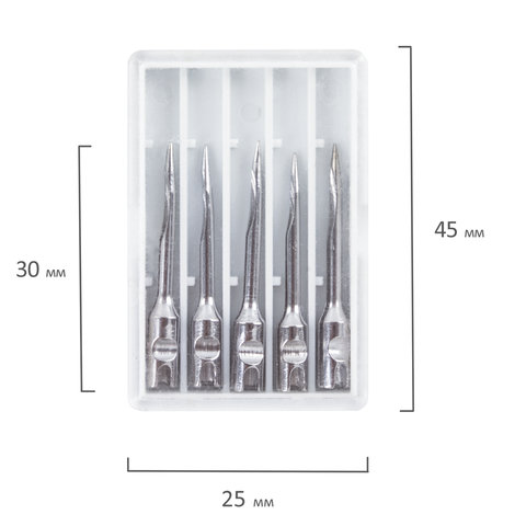 Иглы для пистолета-маркиратора, стандартные, КОМПЛЕКТ 5 шт., BRAUBERG