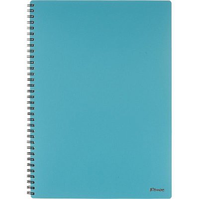 Бизнес-тетрадь Комус А5 100л, кл., обл пластик, спираль, голубая Classic
