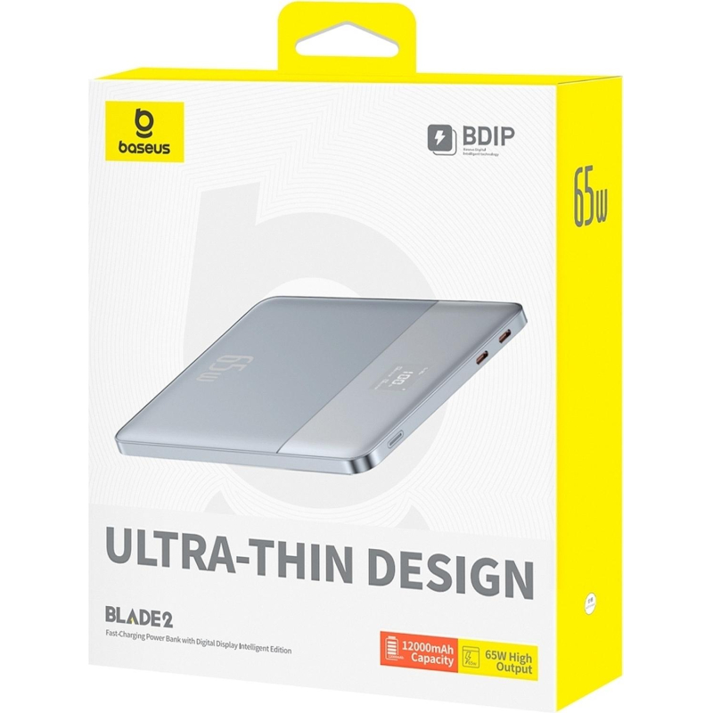 Внешний аккумулятор Baseus Blade2 DGT 12KmAh65W+каб SLWT BAS-P10063801S1300