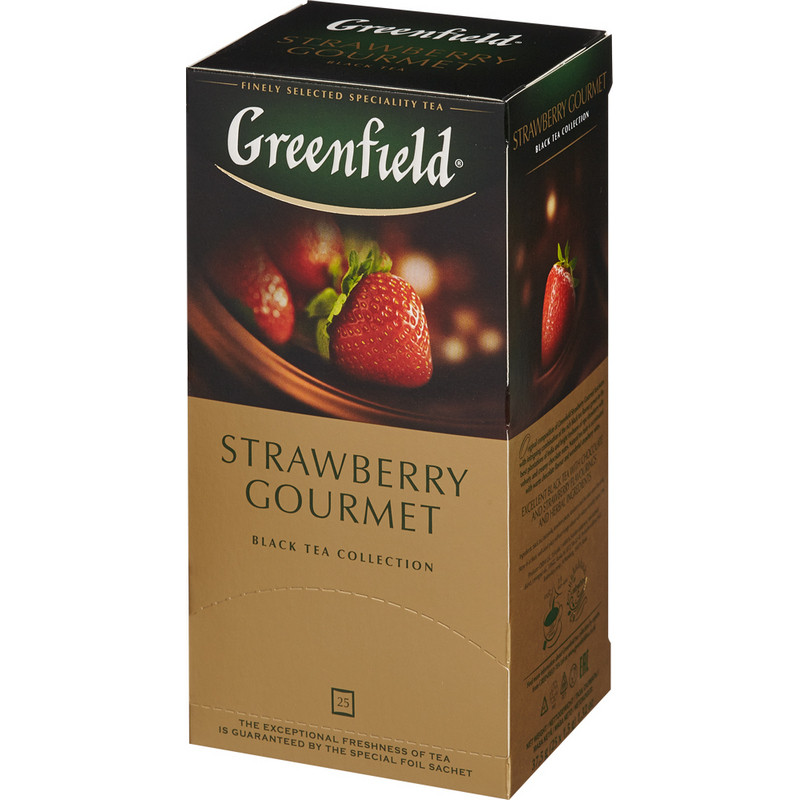 Чай Greenfield Strawberry gourmet черный с клубникой 25 пакетиков