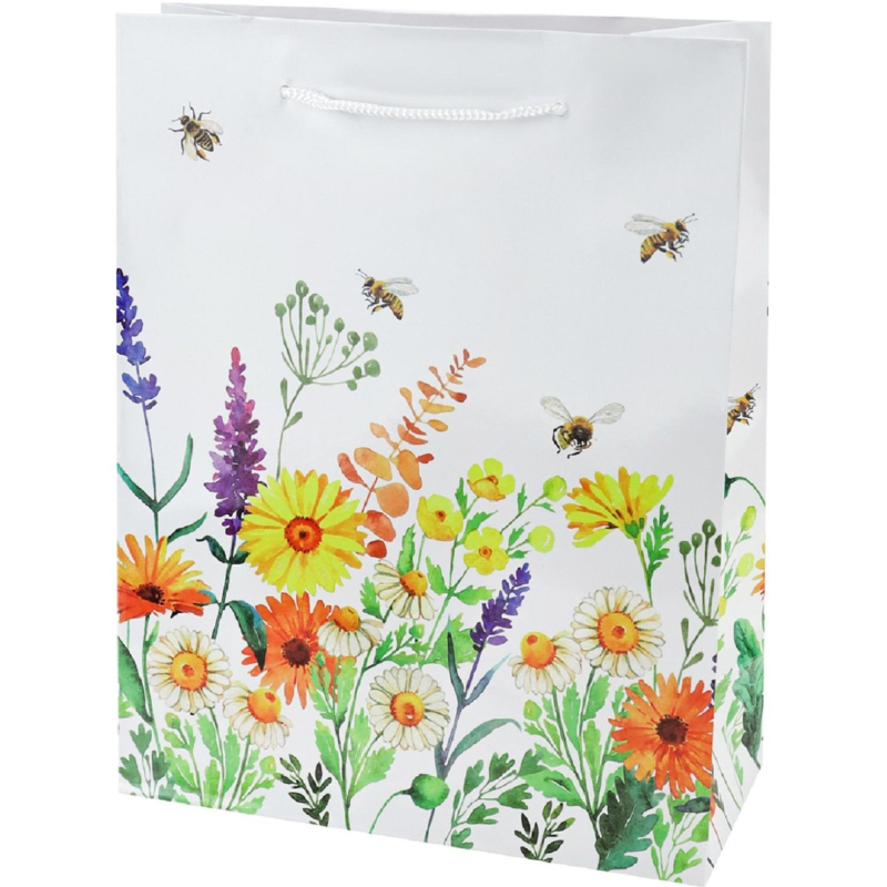 Пакет подарочный глянц. лам. Optima 18×23x8(М)Сезон. цветы, жёлт,128г ППК-4352