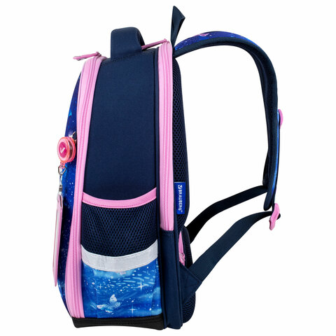 Ранец BRAUBERG FIT, 2 отделения, Night watcher, СВЕТЯЩИЙСЯ, 38×27х14 см