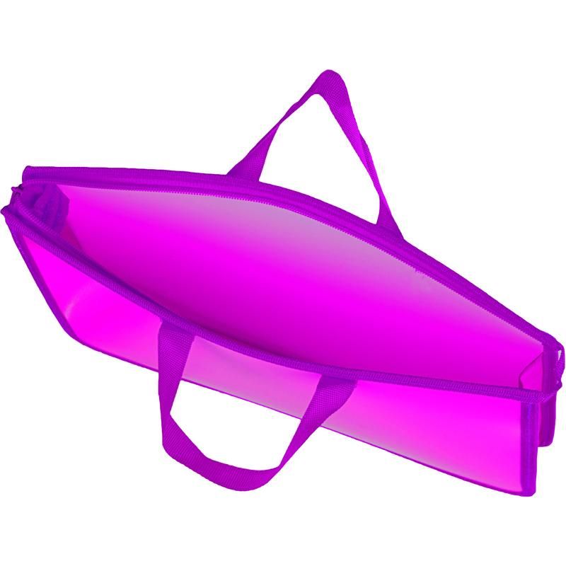 Папка-портфель пластиковая Attache Neon А4+ розовая (340×40×245 мм, 1 отделение)