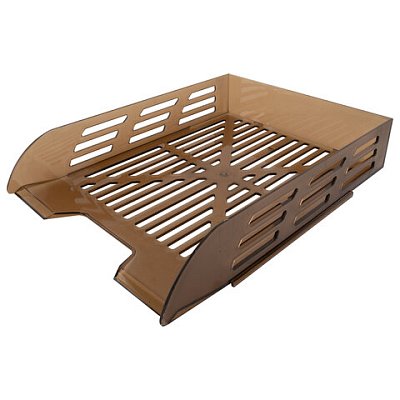 Лоток горизонтальный для бумаг BRAUBERG ECO, 330×245х65 мм, сетчатый, дымчатый