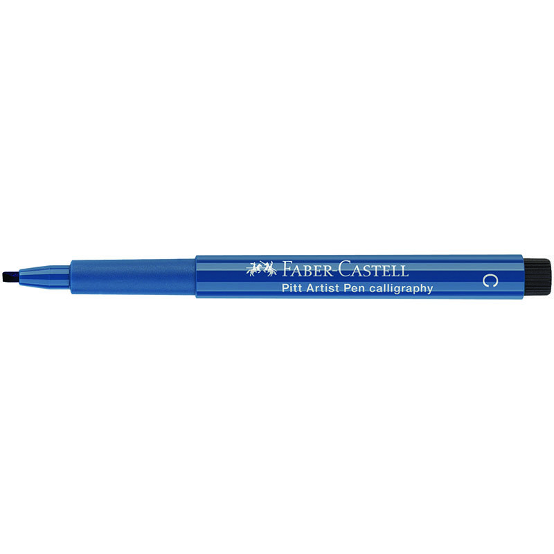 превью Ручка капиллярная Faber-Castell «Pitt Artist Pen Calligraphy» цвет 247 индантреновый синий, С=2.5мм, пишущий узел каллиграфический