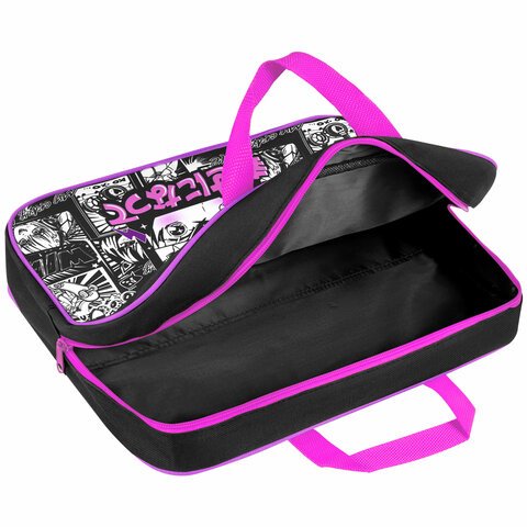 Папка на молнии с ручками BRAUBERG А4, 1 отделение, полиэстер, 80 мм, «Anime movie»