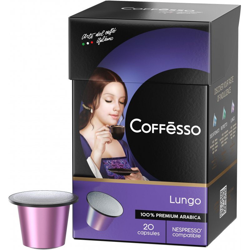 превью Кофе в капсулах для кофемашин Coffesso Lungo blend (20 штук в упаковке)
