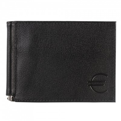 Зажим для купюр BEFLER «Грейд», натуральная кожа, тиснение, 120×86 мм, черный