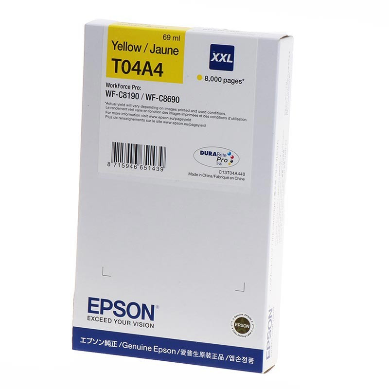 превью Картридж струйный Epson C13T04A440 желтый повышенной емкости оригинальный для WF-C8190/8690