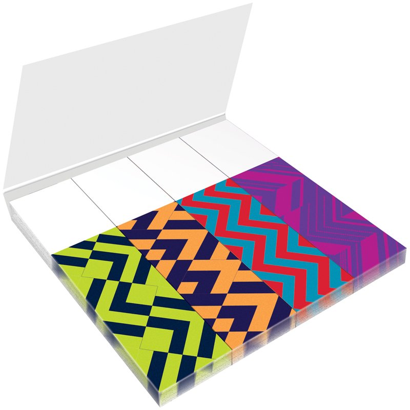 Флажки-закладки Berlingo «Ultra Sticky» «Zigzag», 18×70мм, бумажные, в книжке, с дизайном, 25л*4 бл. 