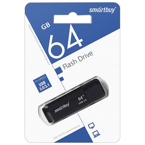 Флэш-диск 64 GB SMARTBUY Dock USB 3.0, черный