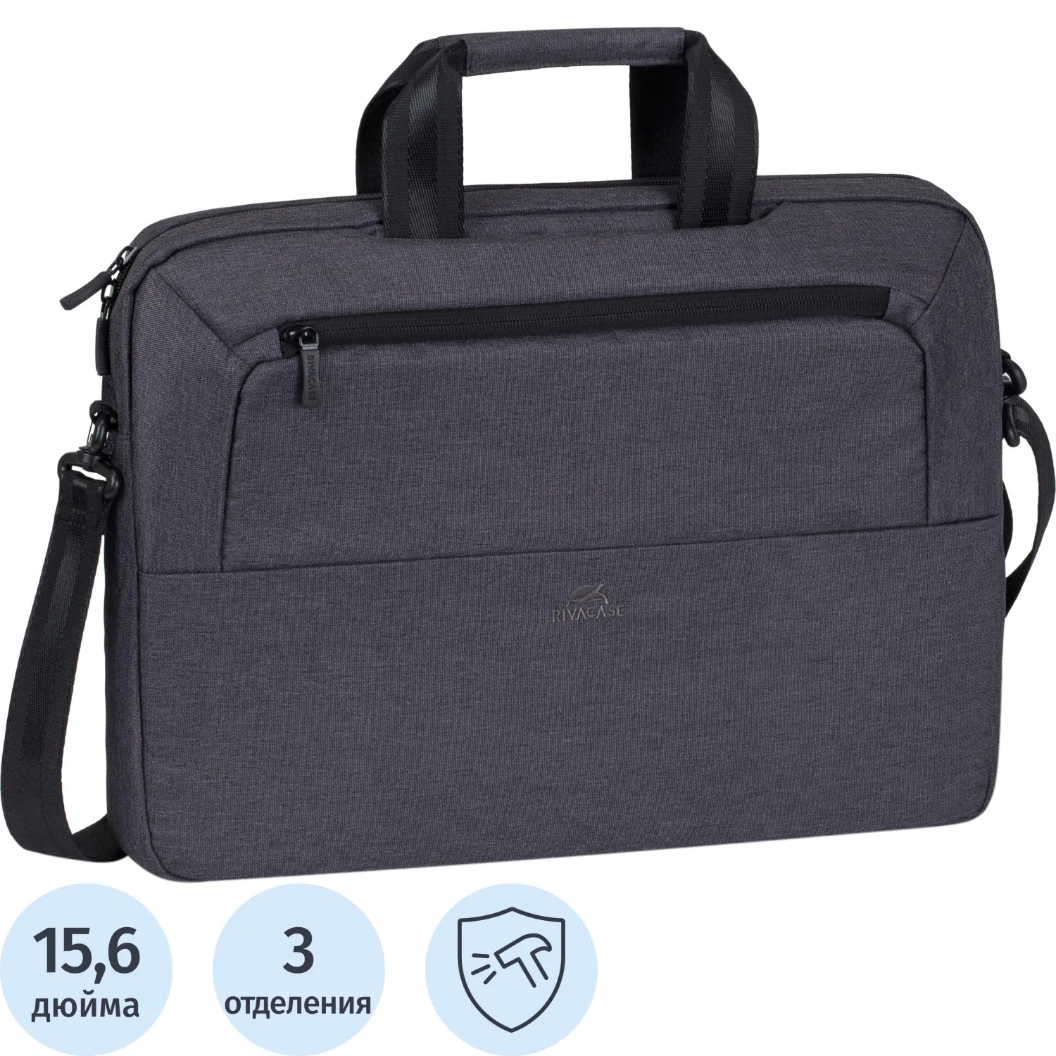превью Сумка для ноутбука 15.6" Rivacase Suzuka чёрная (7730 Black)