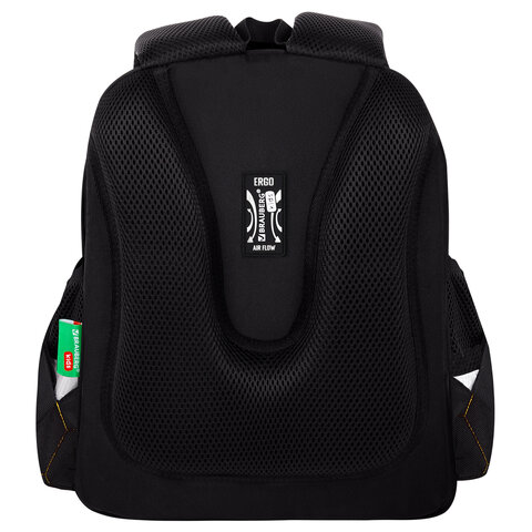 Ранец BRAUBERG KIDS STANDARD, 2 отделения, Fire split, 3D-панель, 36×28х14 см