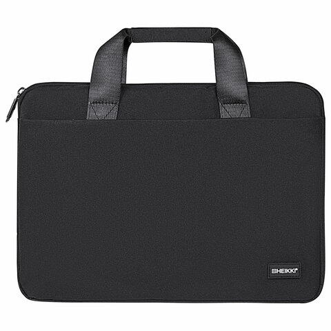 Сумка портфель HEIKKI ULTRA (ХЕЙКИ) с отделением для ноутбука 15.6", Total black, черная, 28×39х3 см