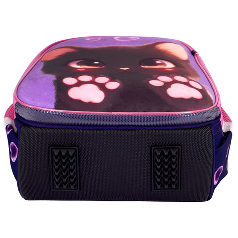 Ранец BRAUBERG PREMIUM, 2 отделения, с брелоком, «Paw prints», велюровая панель, 38×29х16 см