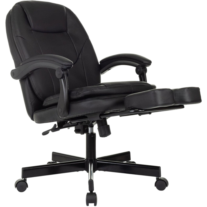 Кресло VB_EChair 668 PU P черный эко. кожа подст. для ног