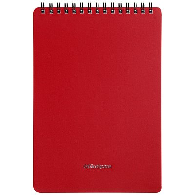 Блокнот А5 60л. на гребне OfficeSpace «Base», красная пластиковая обложка