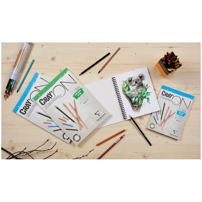 Скетчбук - блокнот 30л. А3 на гребне Clairefontaine «Cray'On», 160г/м2, мелкозерн. 