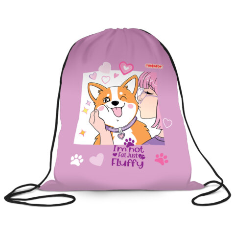 превью Мешок для обуви ПИФАГОР, 1 отделение, 42×34 см, «Fluffy akita»