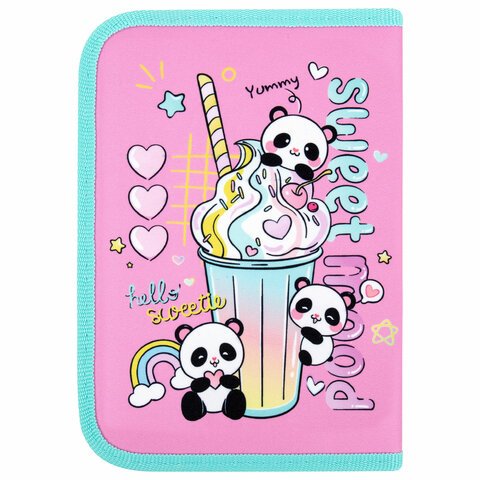 Пенал ПИФАГОР, 1 отделение, 2 откидные планки, полиэстер, 20×14 см, «Sweet mood»