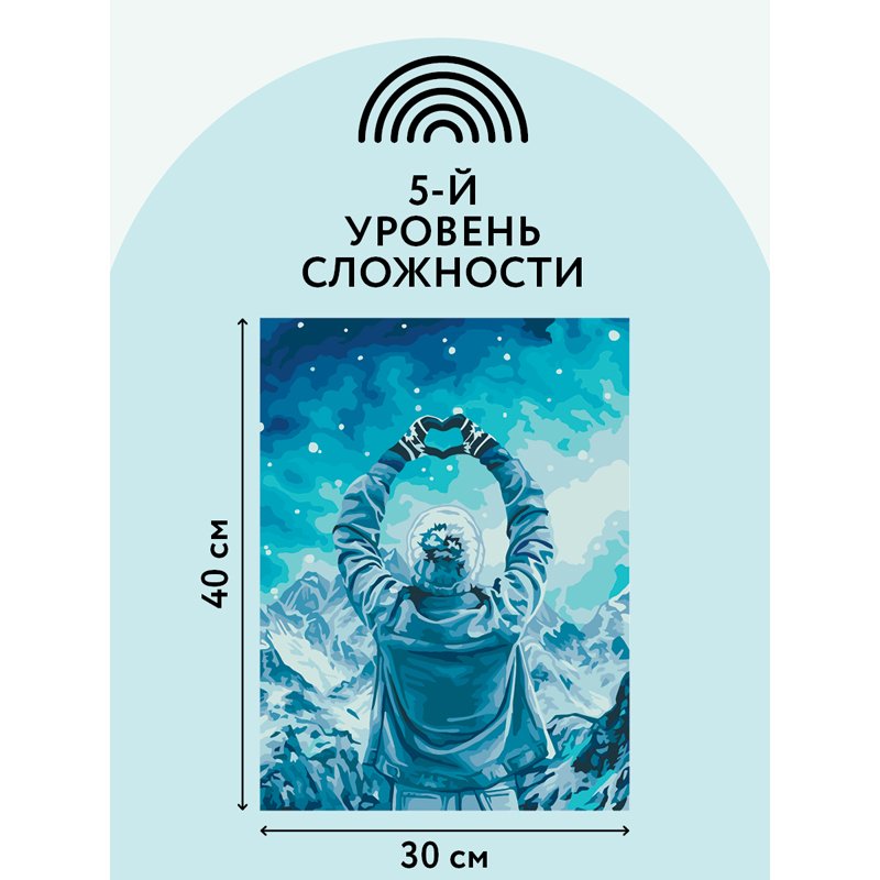 Картина по номерам на холсте ТРИ СОВЫ «Любовь и горы», 30×40, с акриловыми красками и кистями