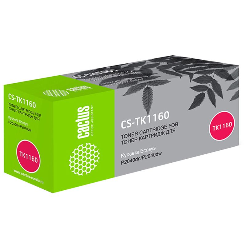 превью Картридж совм. Cactus TK-1160 черный для Kyocera Ecosys P2040dn/P2040dw (7200стр. )