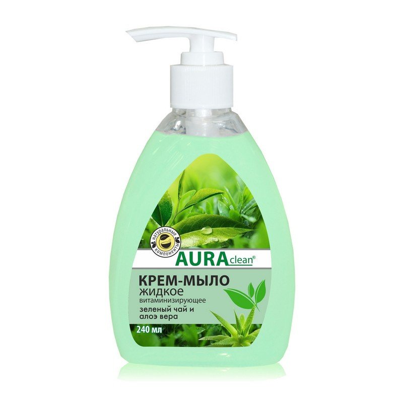 превью Крем-мыло Ренессанс Косметик Aura Clean Зеленый чай и Алоэ вера 240 мл