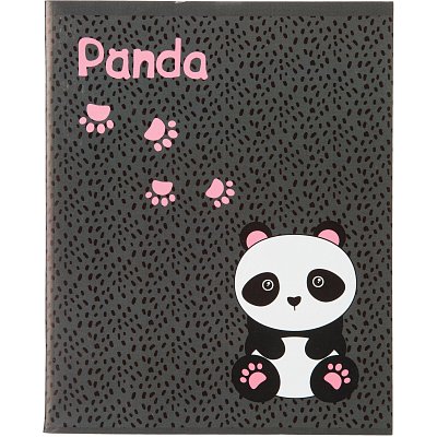 Тетрадь общая А5 96л №1School Panda, клет, скреп., ВД-лак