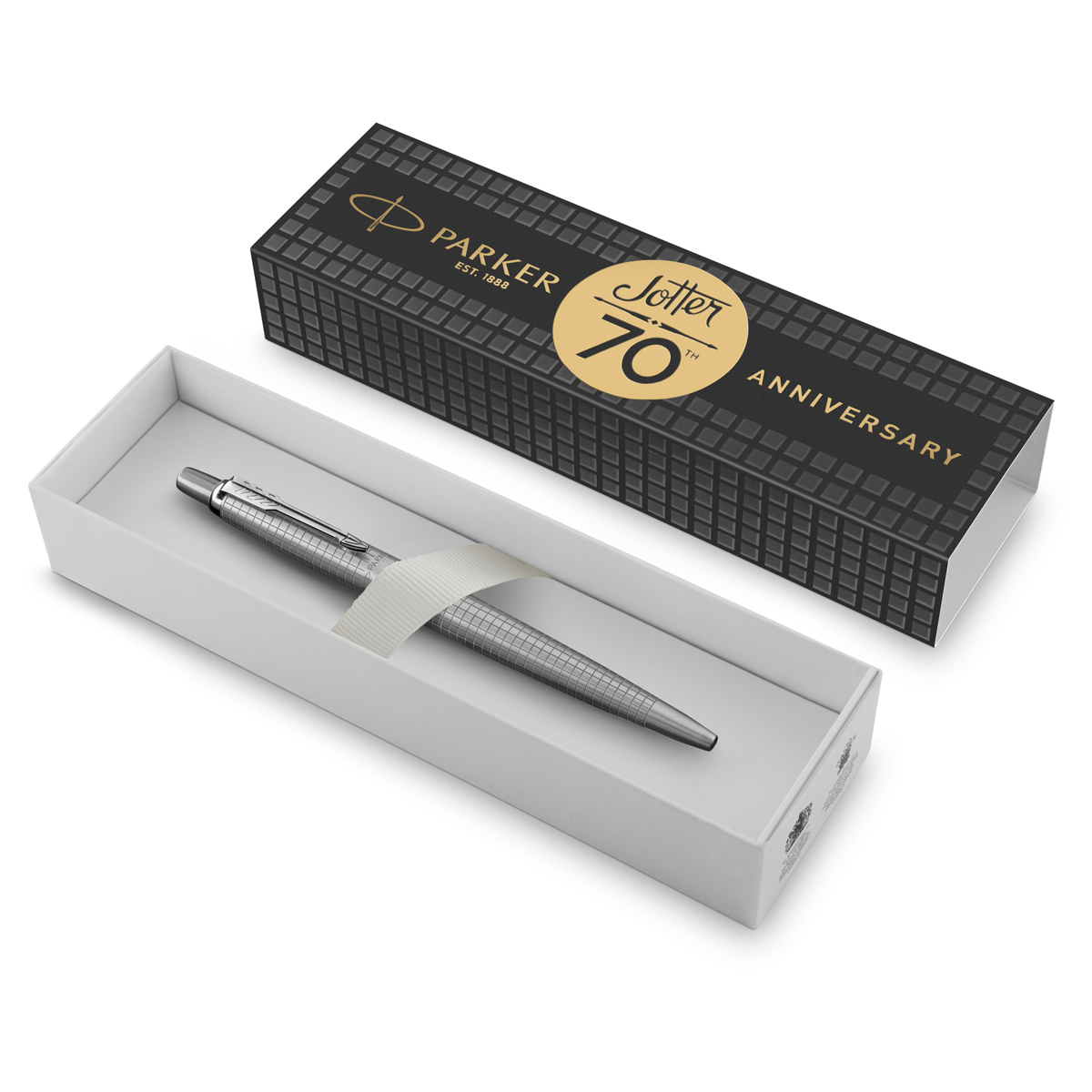 Ручка шариковая Parker «Jotter 70th Stainless Steel CT» синяя, 1.0мм, кнопочн., подарочная упаковка