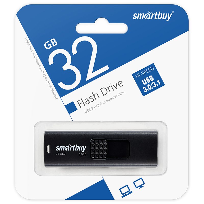 Память Smart Buy «Fashion» 32GB, USB 3.0 Flash Drive, черный