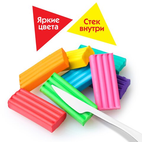 Пластилин классический ПИФАГОР «Веселая такса», 24 цвета, 360 г, СО СТЕКОМ