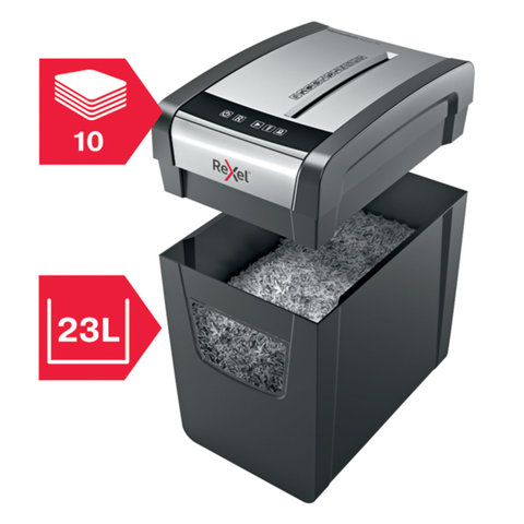 Уничтожитель (шредер) Rexel Momentum X410-SL, 1-3 человека, 4 уровень секретности, фрагменты 4×28 мм, 10 листов, 23 л