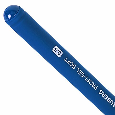 Ручка гелевая BRAUBERG «Profi-Gel SOFT», СИНЯЯ, линия письма 0.4 мм, стандартный наконечник 0.5 мм, прорезиненный корпус SOFT-TOUCH