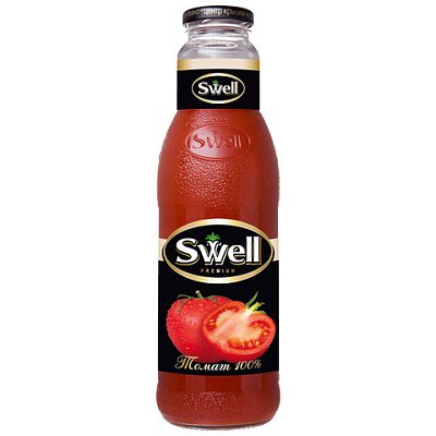 Сок томатный SWELL с мякотью в стеклянной бутылке 0.75 л, для детского питания
