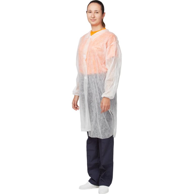 Халат на липучках (30 гр) 4XL белый (10 шт/упак)