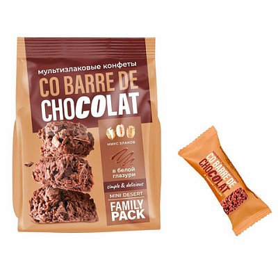 Конфеты мультизлаковые CO BARRE DE CHOKOLAT с темной глазурью, 135 г