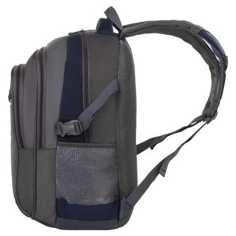 Рюкзак BRAUBERG «MainStream 2», 35 л, размер 45×32×19 см, ткань, серо-синий